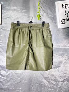 Olive Faux Leather Mini Skirt