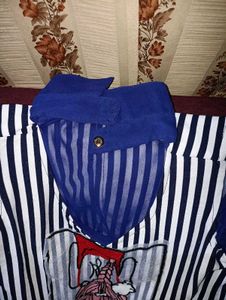 New Striped Embroidered Tunic Top