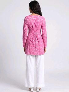Nishorama Jasmin Pink Full Sleeve Kurti