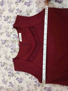 Maroon midi dress