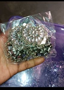 Mirror Work Jhumka Earrings &Stude 1get+1free