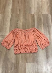 Sheer Peach Boho Top