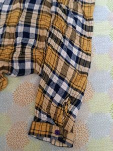 Plaid Tie-Front Blouse
