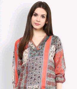 Bohemian Patchwork V-Neck Kurta