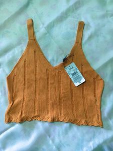 Orange Knit Tank Top