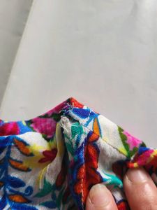 Floral Bell sleeve top with Lace trim