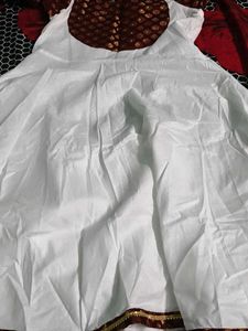 Elegant Maroon &amp; White Ethnic Gown