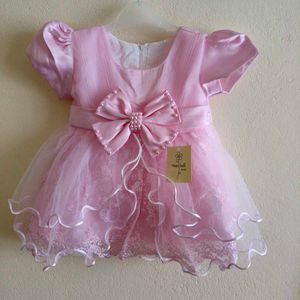 Adorable Pink Baby Dress with Bow