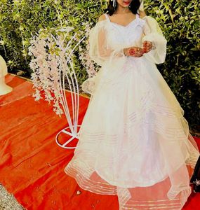Fairy-tale White Party Wear Gown (Excellent Condit