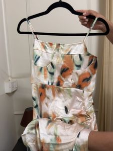 Satin Ruched Midi Dress