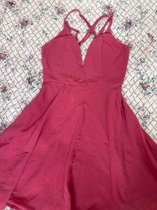 Chic Pink Fit and Flare Dress