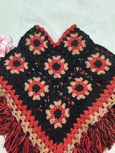 Handmade Crochet Flower Poncho