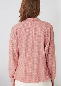 New Trendyol Pink Ghingham Top