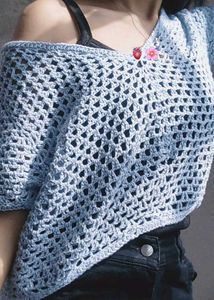 Crocheted V-Neck Mess Top