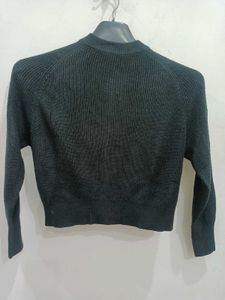 Black Zippered Knit Top - Size 32