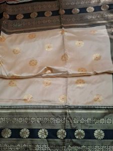 Elegant Cream &amp; Black Saree
