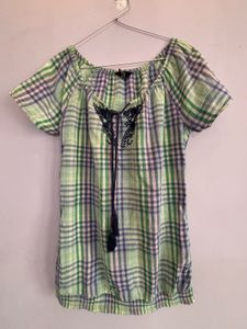 checked casual top