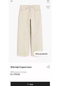 H&M Wide High Cropped Jeans