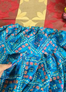 Beautiful Blue Bandhani Kurta Set