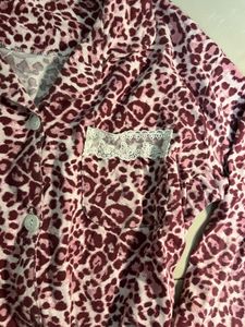 Pink leopard print lace loungewear co ord