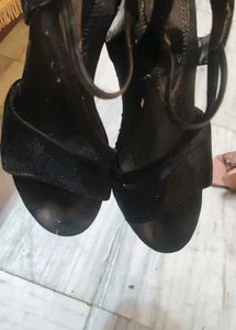 Black Wedge Sandals