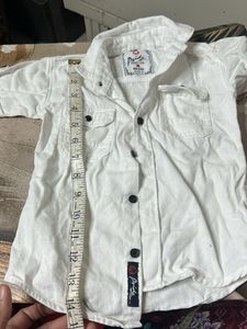Boys White Shirt and Cargo Pants Set