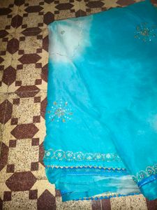 Elegant Blue Ombre Saree