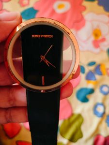 Joker And Witch Black Leather Belt Women's Watch