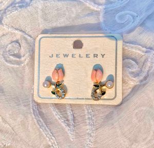 Korean Tulip Pearl Earrings