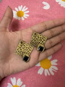 Gold Toned Geometric Earrings