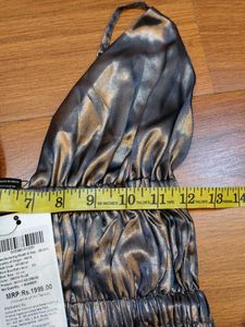 Metallic Ruched Mini Dress (size 24)XS