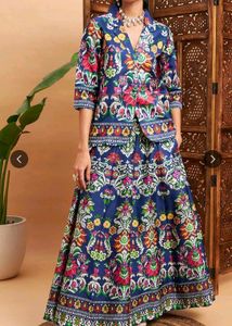 Vibrant Floral Print Silk Blend Blazer