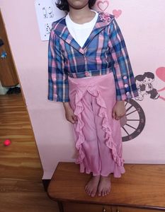 Coat And Ruffled Plaazo( Girls )