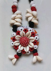 ethnic fabric Shell Necklace