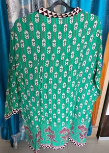 Cute Panda T-Shirt &amp; Pretty Green Kurta Set