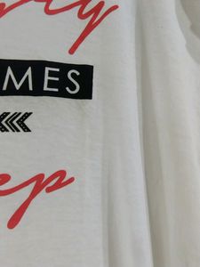 White Printed Round Neck T-Shirt (Women)