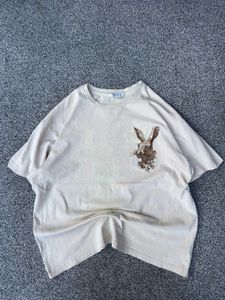 Cream Embroidered Rabbit T-Shirt