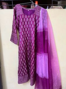 Vibrant Purple Printed Kurta