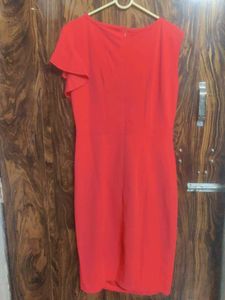 Chic Red Dress with Ruffle Detail