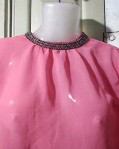 Chic Pink Sheer Blouse