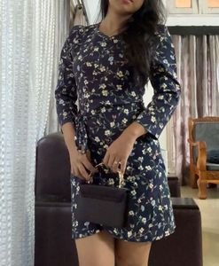 KOREAN Chic Floral Print Wrap Dress