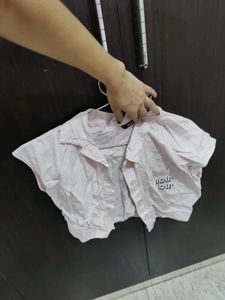 Light Blue Eyelet Crop Top