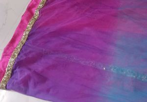 Multicolour Net Saree