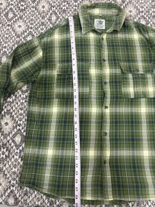 Green Plaid Flannel Shirt