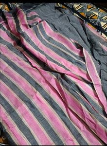 Beautiful Blue &amp; Pink Striped Saree