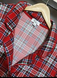 Red🔴 Check Printed Shirt For Girl &amp; Woman 40 Bust