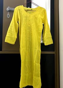 Yellow Embroidered Kurta