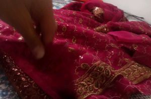 Purple fully embroided saree