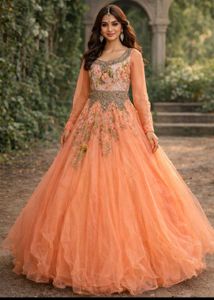 Orange Barbie doll Party gown
