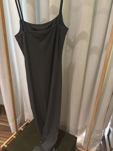 Sleek Charcoal Spaghetti Strap Maxi Dress